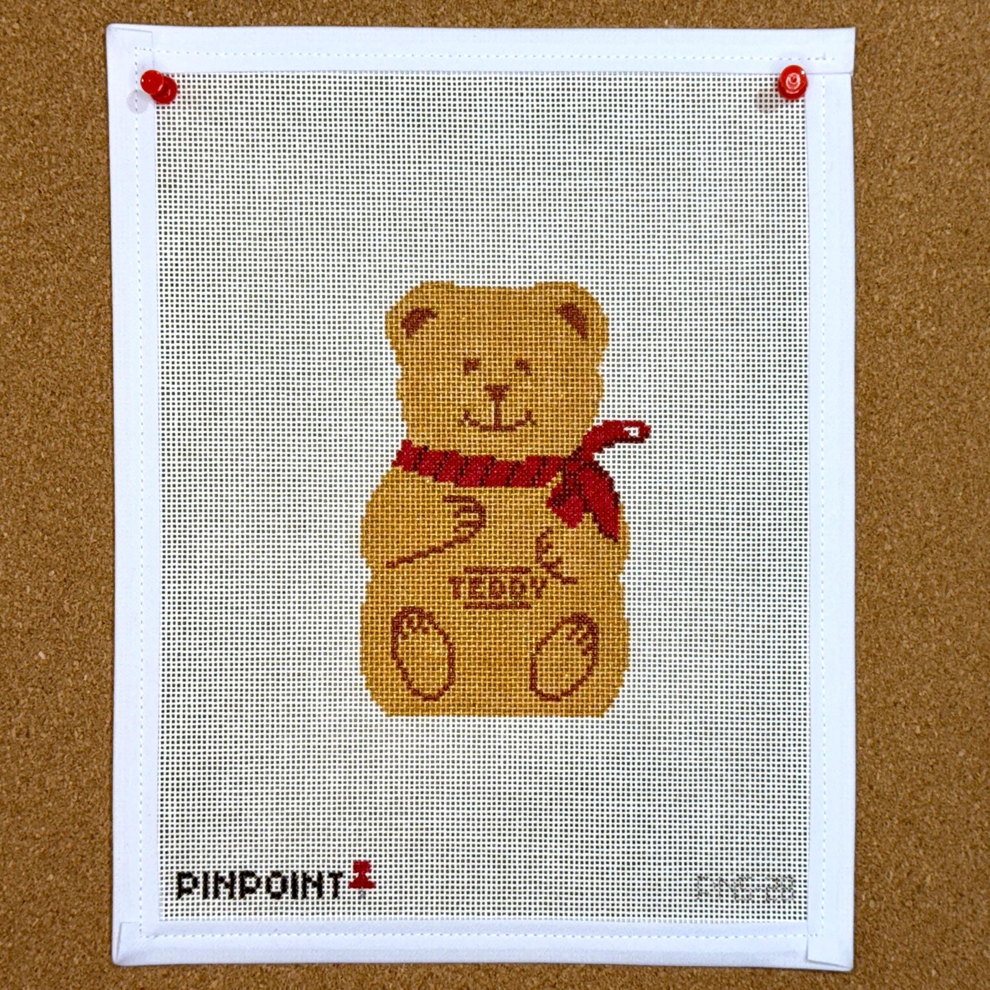 Chocolate Teddy Bear Needlepoint Canvas