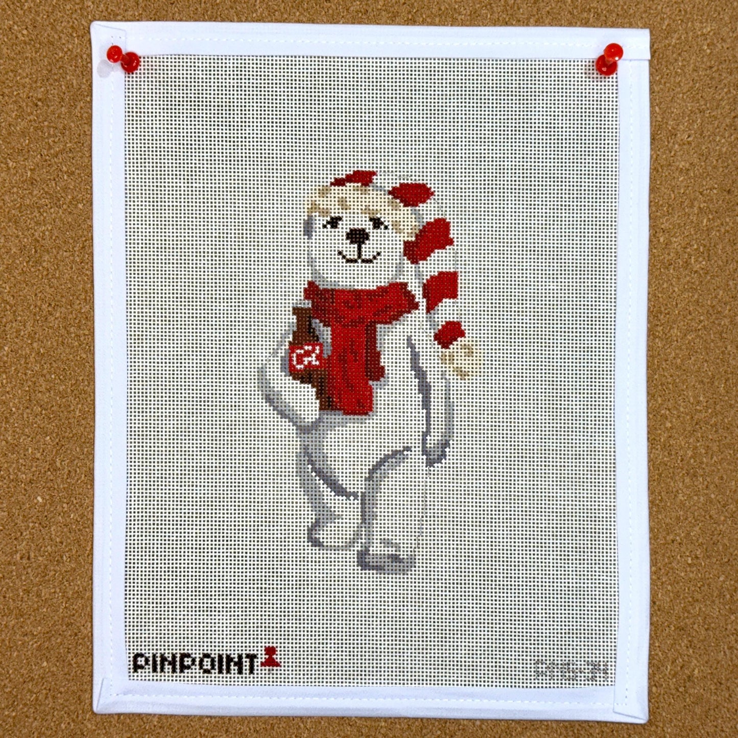 Holiday Cola Polar Bear Needlepoint Canvas