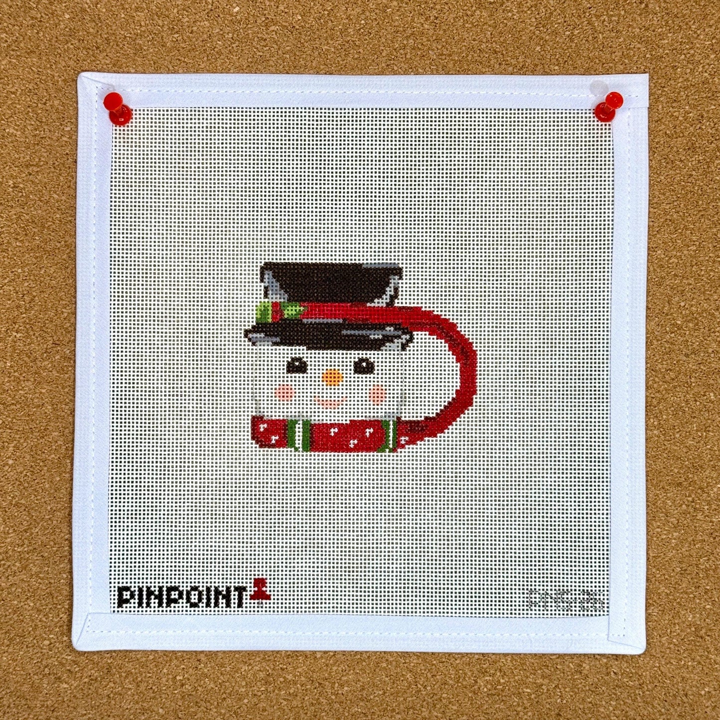 Snowman Holiday Mug Needlepoint Canvas